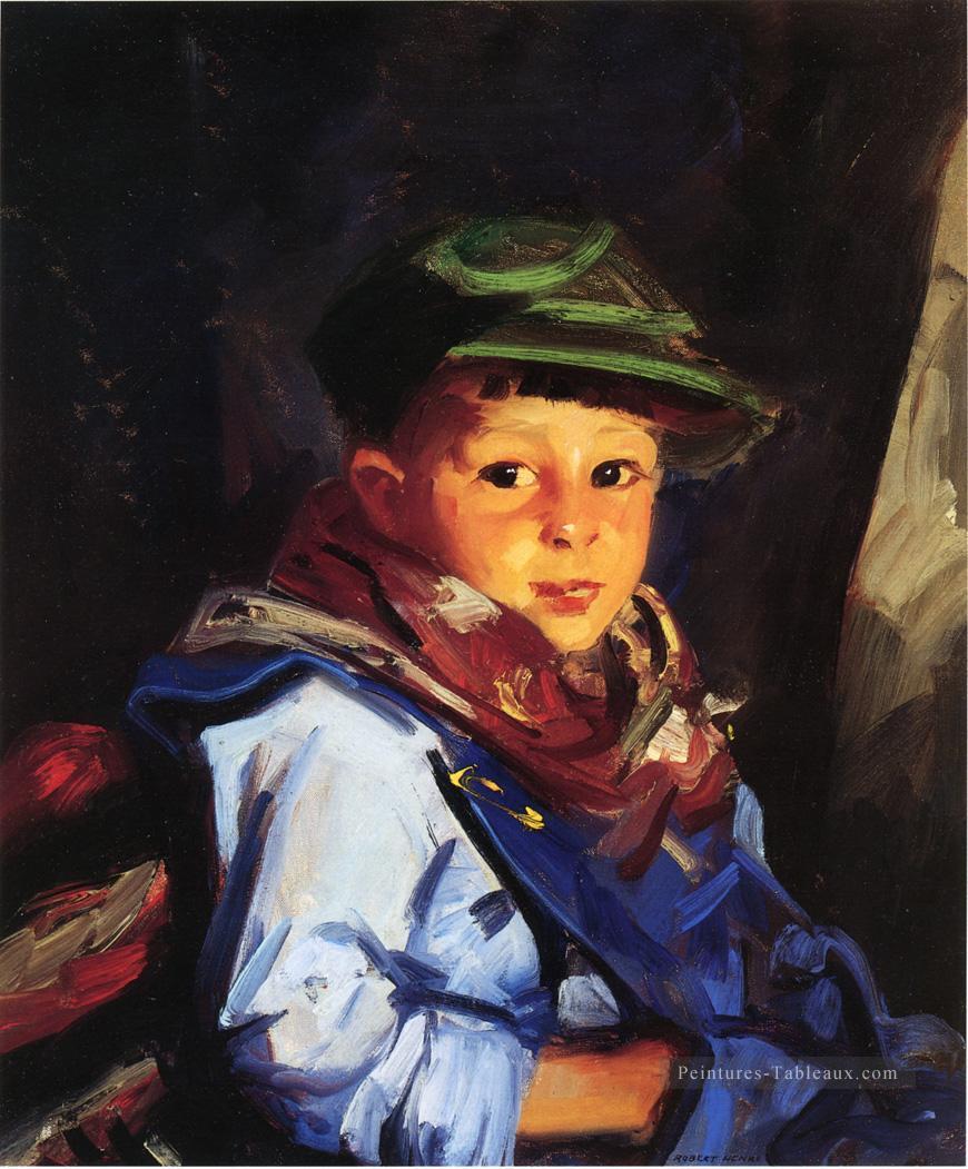 Garçon avec un chapeau vert aka Chico portrait Ashcan école Robert Henri Peintures à l'huile